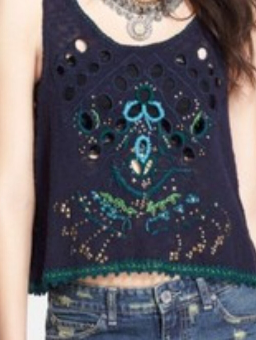 Free People Embroidered Tank - Picture 6 of 6